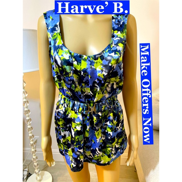 Harve’ B. Silky Floral Belted Tunic Sz‎ XL N ew - Picture 1 of 7